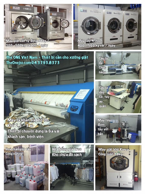 Các thiết bị cần trong xưởng giặt công nghiệp
